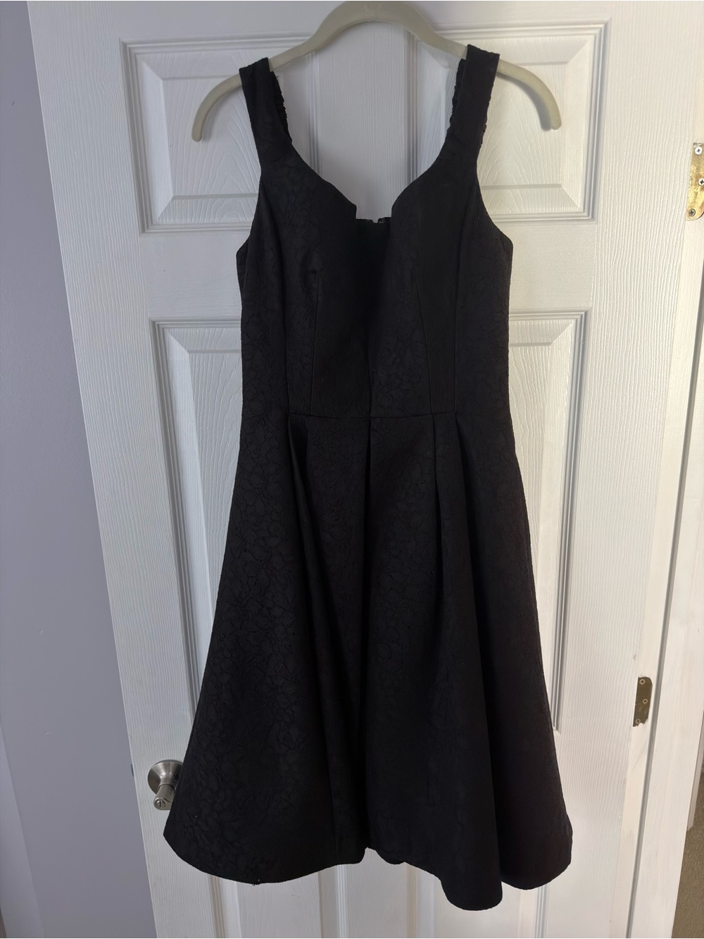 White House Black Market Black Sleeveless Fit-and-Flare Cocktail Lace Dress